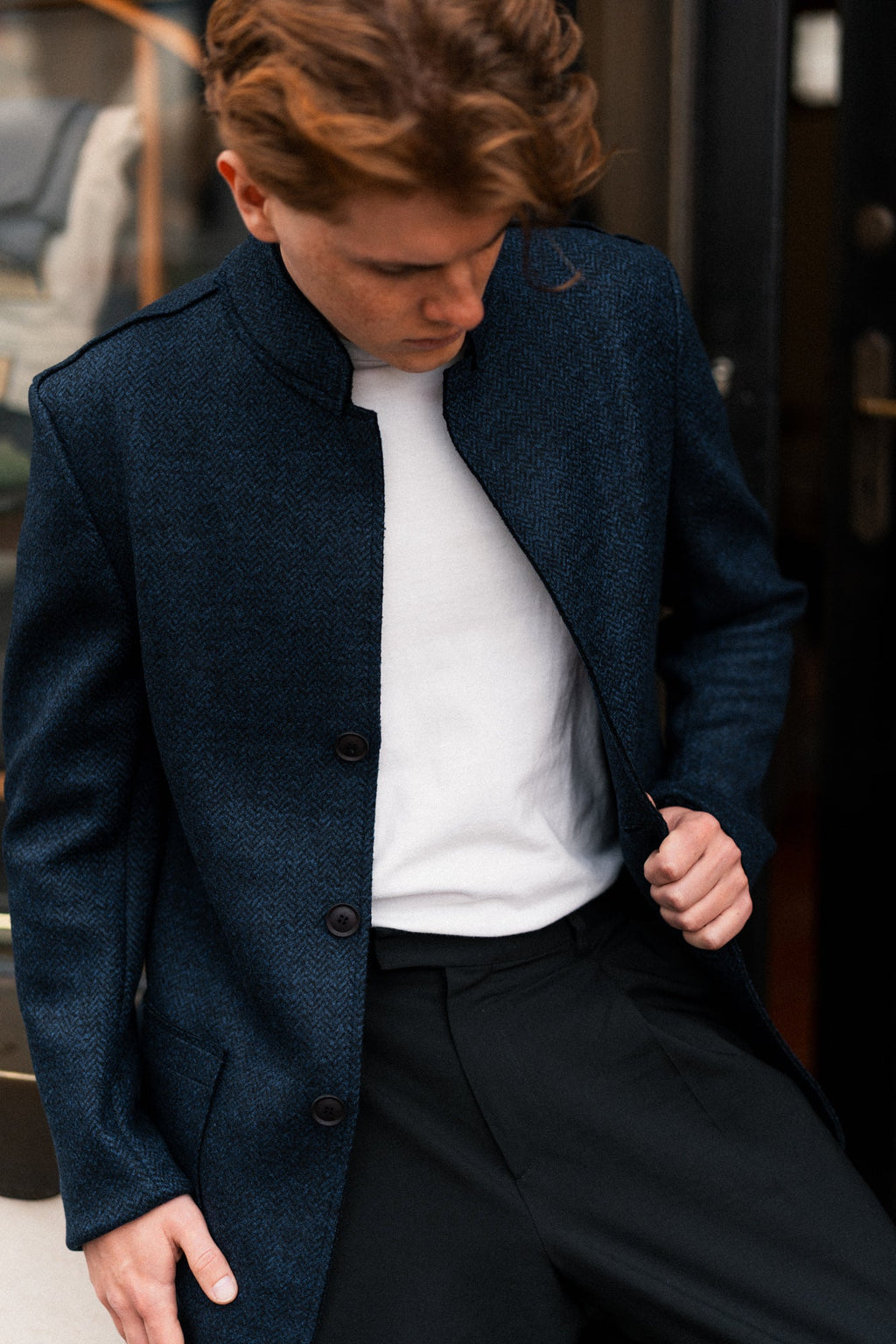 AP Albin Herringbone Navy