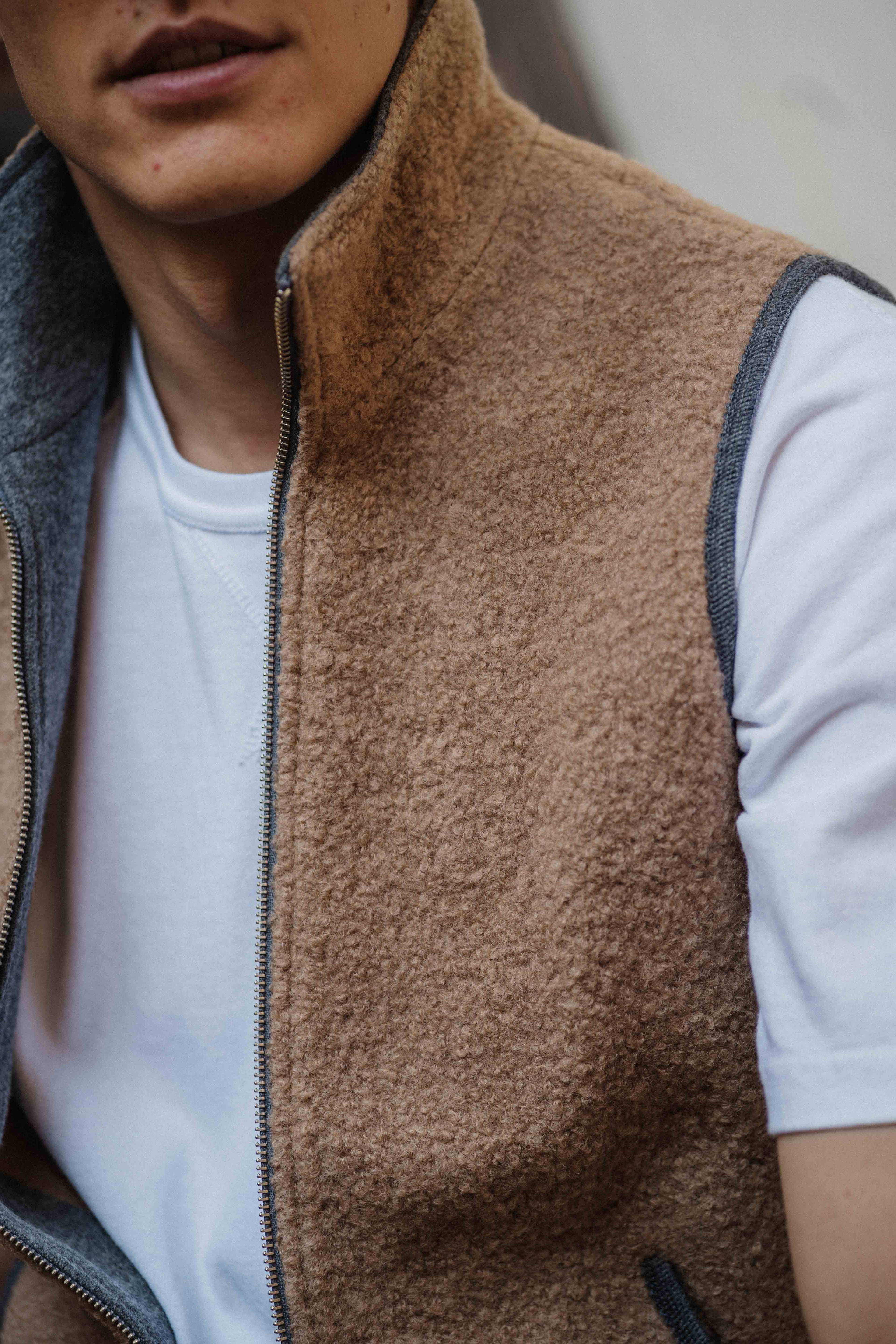 AP Fedele Bouclé Dark Camel